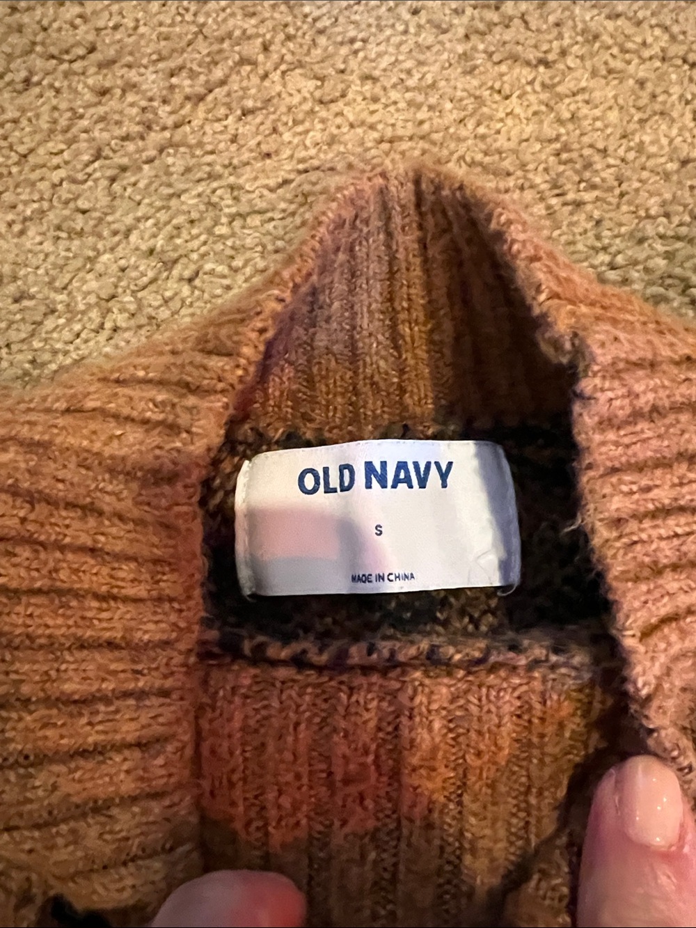 Old Navy Tan and Black Leopard-Print Crewneck Sweater - Picture 2 of 2